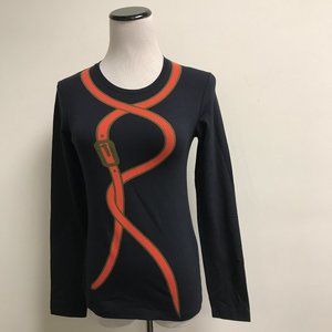 Roberta di Camerino signature trompe l'oeil crewneck stretch top Vintage 42